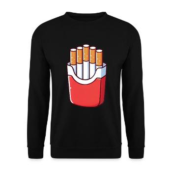 Frites de Doom Cigarette Illustration - Sweat-shirt Unisexe - noir - Devant - Alina (178cm) & Michal (187cm)
