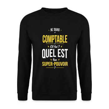 Je suis comptable - Super-pouvoir - Sweat-shirt Unisexe - noir - Devant - Alina (178cm) & Michal (187cm)