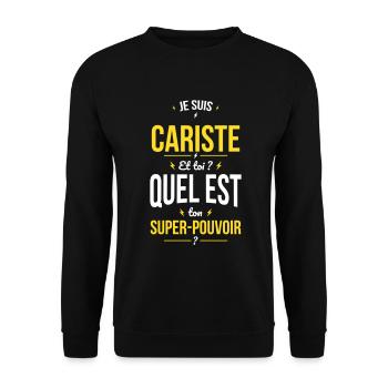 Je suis cariste - Super-pouvoir - Sweat-shirt Unisexe - noir - Devant - Alina (178cm) & Michal (187cm)