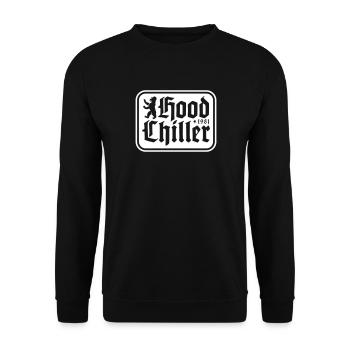 Plakette Hood Chiller Berlin - Unisex Pullover - Schwarz - Vorne - Alina (178cm) & Michal (187cm)