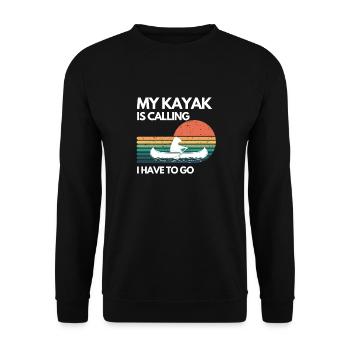 Kayak Kanu Design Wassersport lustige Geschenkidee - Unisex Pullover - Schwarz - Vorne - Alina (178cm) & Michal (187cm)