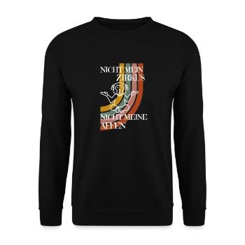 Zirkus Affen Tierliebhaber Affen Outfit Geschenk - Unisex Pullover - Schwarz - Vorne - Alina (178cm) & Michal (187cm)