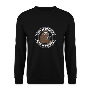 Home Office Team Homeoffice Bürohumor Geschenkidee - Unisex Pullover - Schwarz - Vorne - Alina (178cm) & Michal (187cm)