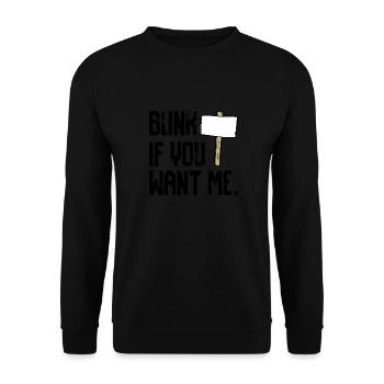 Zwinker wenn du mich willst - Unisex Pullover - Schwarz - Vorne - Alina (178cm) & Michal (187cm)