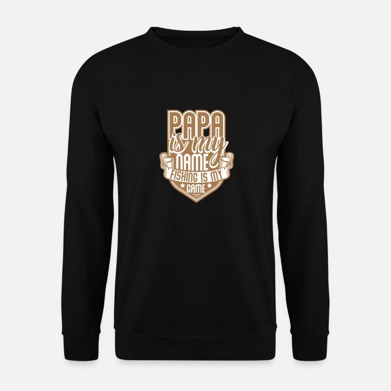 Papa fishing - Unisex Pullover - Schwarz