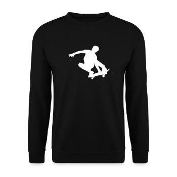 Skate Freestyle Grab Trick - Unisex Pullover - Schwarz - Vorne - Alina (178cm) & Michal (187cm)
