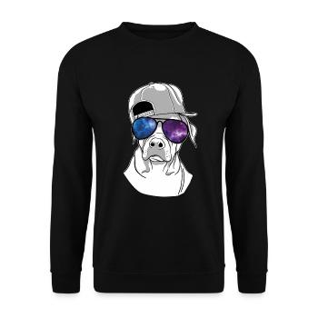 COOL DOG SUNGLASSES - Unisex Sweatshirt - black - Front - Alina (178cm) & Michal (187cm)