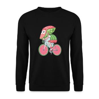 watermelon riding a bike - Sweat-shirt Unisexe - noir - Devant - Alina (178cm) & Michal (187cm)