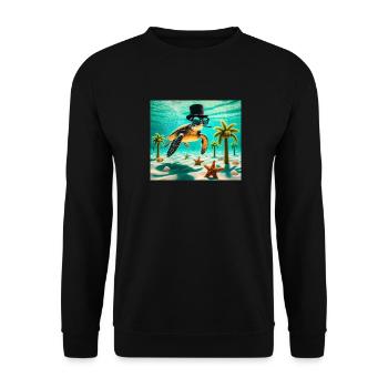 Turtle - Unisex Sweatshirt - black - Front - Alina (178cm) & Michal (187cm)