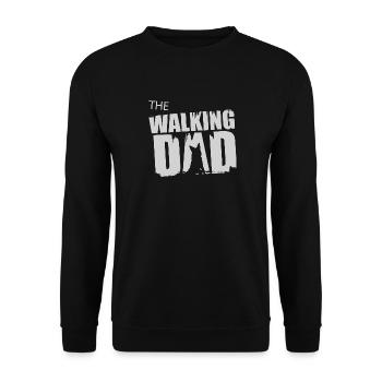 Schäferhund Walking Dad Geschenkidee Vater Gassi - Unisex Pullover - Schwarz - Vorne - Alina (178cm) & Michal (187cm)