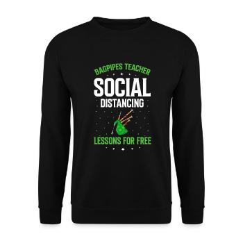 Citation de cornemuse pour les musiciens écossais et de cornemuse - Sweat-shirt Unisexe - noir - Devant - Alina (178cm) & Michal (187cm)