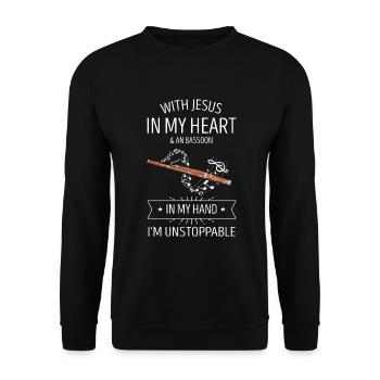 Fagottrohr für Fagottist und Fagottorchester - Unisex Pullover - Schwarz - Vorne - Alina (178cm) & Michal (187cm)