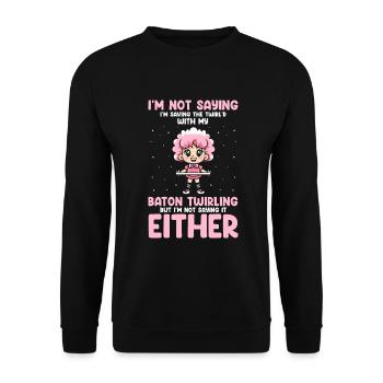 Gymnastik Design für Taktstock drehen - Unisex Pullover - Schwarz - Vorne - Alina (178cm) & Michal (187cm)
