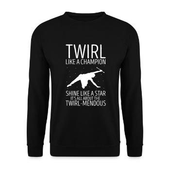 Stocktanz Design für Stabtänzerin - Unisex Pullover - Schwarz - Vorne - Alina (178cm) & Michal (187cm)