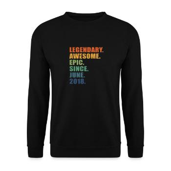 5th Birthday, June 2018, 5 Year Anniversary - Unisex Sweatshirt - black - Front - Alina (178cm) & Michal (187cm)