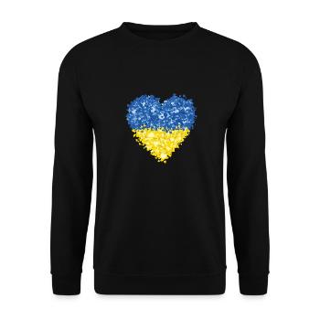 Ukraine Flag Heart Résumé - Sweat-shirt Unisexe - noir - Devant - Alina (178cm) & Michal (187cm)