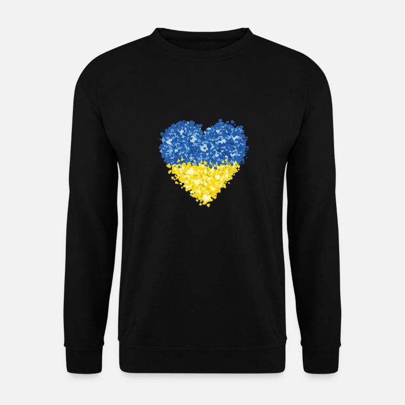 Ukraine Flag Heart Abstract - Unisex Sweatshirt - black