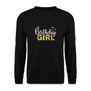 Geburtstagskind Coole Geburtstagsparty für Kinder Mädchen - Unisex Pullover - Schwarz - Vorne - Alina (178cm) & Michal (187cm)