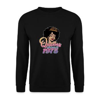 Les reines sont nées en 1975 - 47e anniversaire pour les femmes - Sweat-shirt Unisexe - noir - Devant - Alina (178cm) & Michal (187cm)