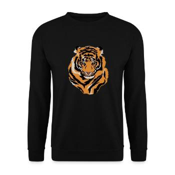 Tiger Face Wild Life Creature Animal Tiger Lover - Unisex Sweatshirt - black - Front - Alina (178cm) & Michal (187cm)