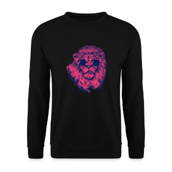 cool lion with sunglasses trend gift idea - Unisex Sweatshirt - black - Front - Alina (178cm) & Michal (187cm)