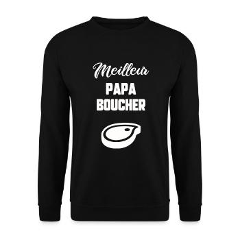 Meilleur papa boucher - Sweat-shirt Unisexe - noir - Devant - Alina (178cm) & Michal (187cm)