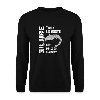 Pêche au silure Tout le reste est poisson d'appât - Sweat-shirt Unisexe - noir - Devant - Alina (178cm) & Michal (187cm)