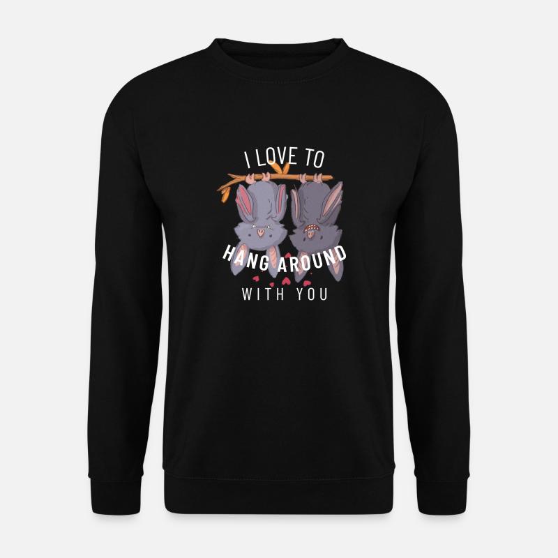 Valentine's Day Bats Saying - Unisex Sweatshirt - black