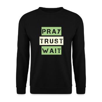 Pray, Trust, Wait - Unisex Pullover - Schwarz - Vorne - Alina (178cm) & Michal (187cm)
