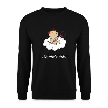 Engel_Teufel ichwarsnicht - Unisex Pullover - Schwarz - Vorne - Alina (178cm) & Michal (187cm)