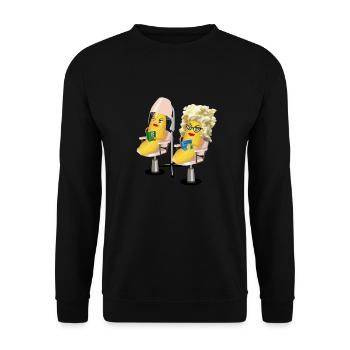 corn at hairdresser - Unisex Sweatshirt - black - Front - Alina (178cm) & Michal (187cm)