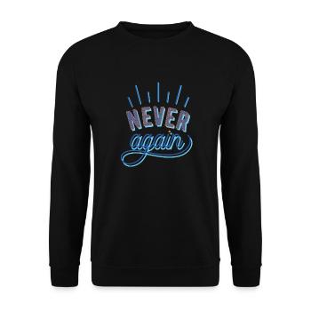 NEVER again - Unisex Sweatshirt - black - Front - Alina (178cm) & Michal (187cm)