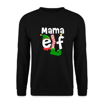 Mama Elf Christmas - Unisex Pullover - Schwarz - Vorne - Alina (178cm) & Michal (187cm)