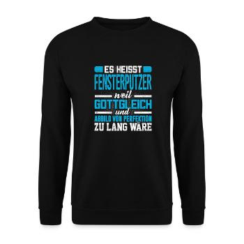 FENSTERPUTZER - Perfekt - Unisex Pullover - Schwarz - Vorne - Alina (178cm) & Michal (187cm)