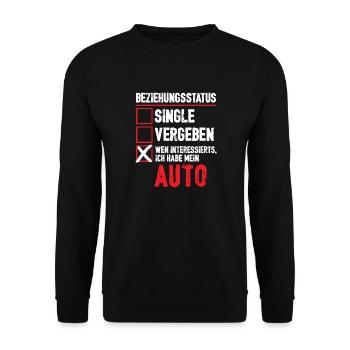 Beziehungsstatus Auto - Unisex Pullover - Schwarz - Vorne - Alina (178cm) & Michal (187cm)