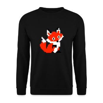Fox Fox Paw Pixel Design rétro chemise cadeau - Sweat-shirt Unisexe - noir - Devant - Alina (178cm) & Michal (187cm)