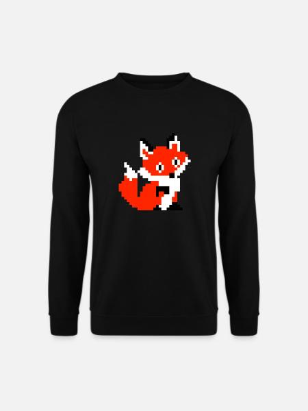Fox Fox Paw Pixel Retro Design Shirt Gift - Unisex Sweatshirt - black