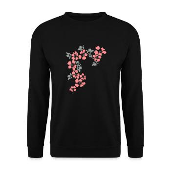 flowers - Sweat-shirt Unisexe - noir - Devant - Alina (178cm) & Michal (187cm)