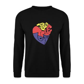 true love Jesus - Unisex Sweatshirt - black - Front - Alina (178cm) & Michal (187cm)