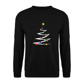 Weihnachten Christkind Tanne xmas - Unisex Pullover - Schwarz - Vorne - Alina (178cm) & Michal (187cm)