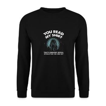 introvert - Unisex Sweatshirt - black - Front - Alina (178cm) & Michal (187cm)