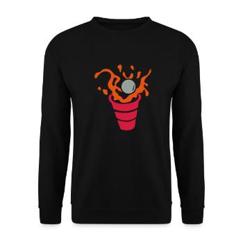 beer pong glass eclaboussure1 - Unisex Sweatshirt - black - Front - Alina (178cm) & Michal (187cm)