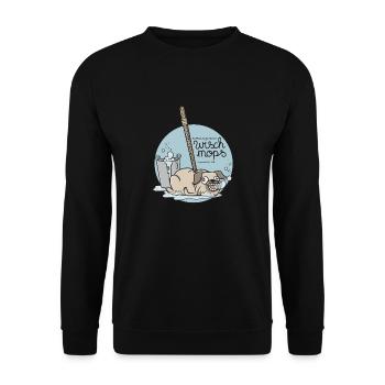 Wischmops - Unisex Pullover - Schwarz - Vorne - Alina (178cm) & Michal (187cm)