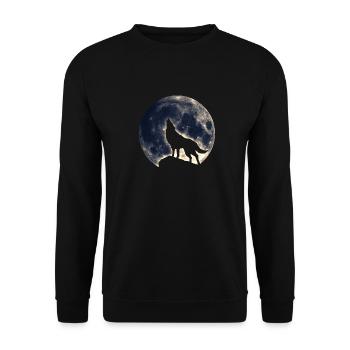 Wolf Mond - Unisex Pullover - Schwarz - Vorne - Alina (178cm) & Michal (187cm)