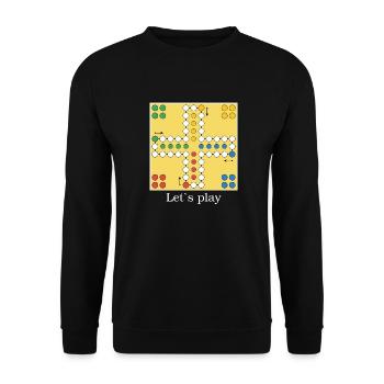 lets play man Do not be aggravated - Unisex Sweatshirt - black - Front - Alina (178cm) & Michal (187cm)