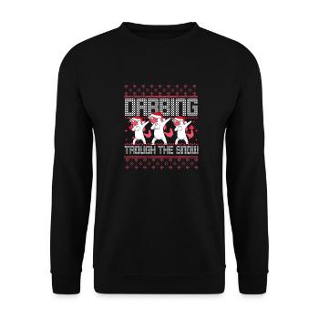 Dabbing through the Snow Einhorn Weihnachten Kind - Sweat-shirt Unisexe - noir - Devant - Alina (178cm) & Michal (187cm)