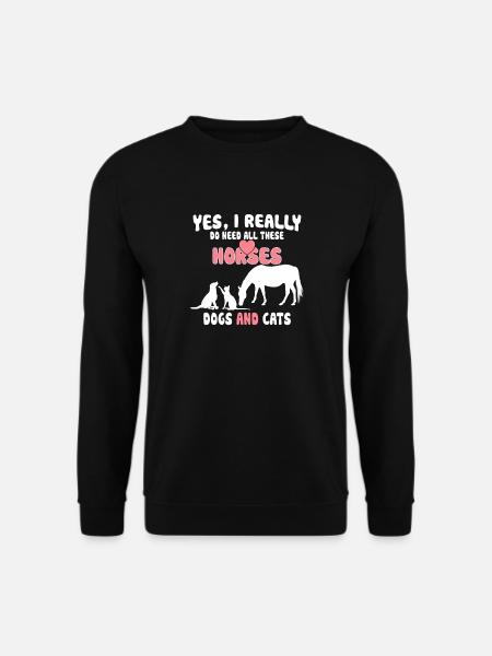 Pferde Hunde und Katzen - Unisex Pullover - Schwarz