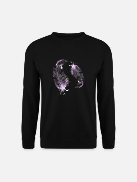 2 pink feathers - Unisex Sweatshirt - black