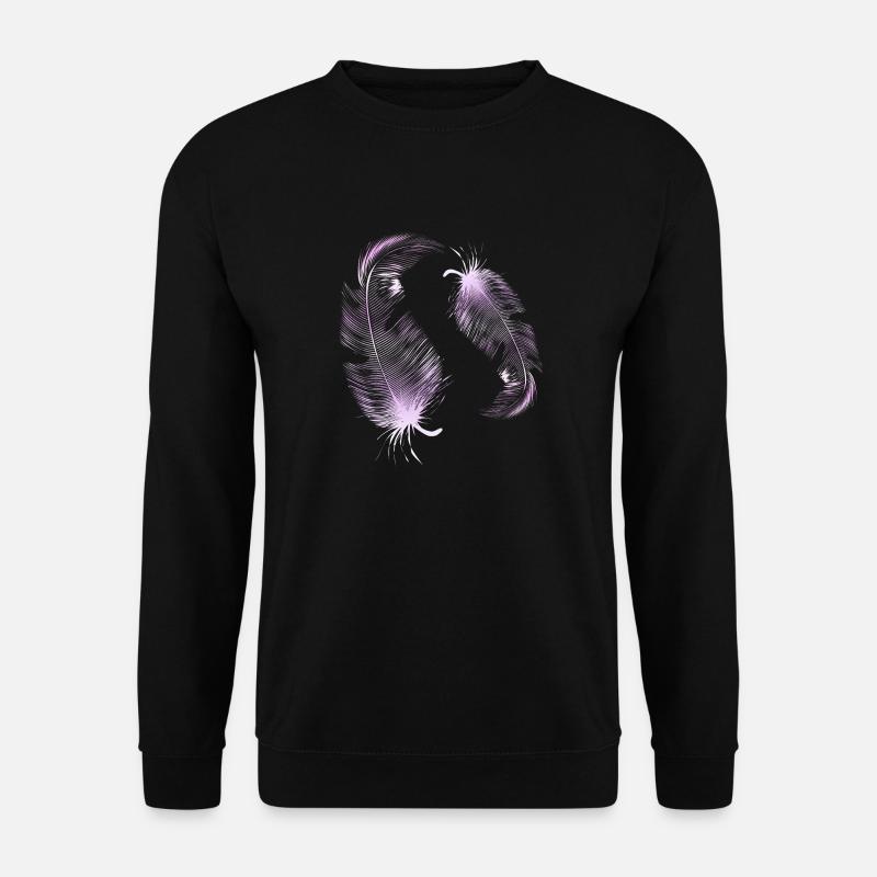 2 rosa Federn - Unisex Pullover - Schwarz