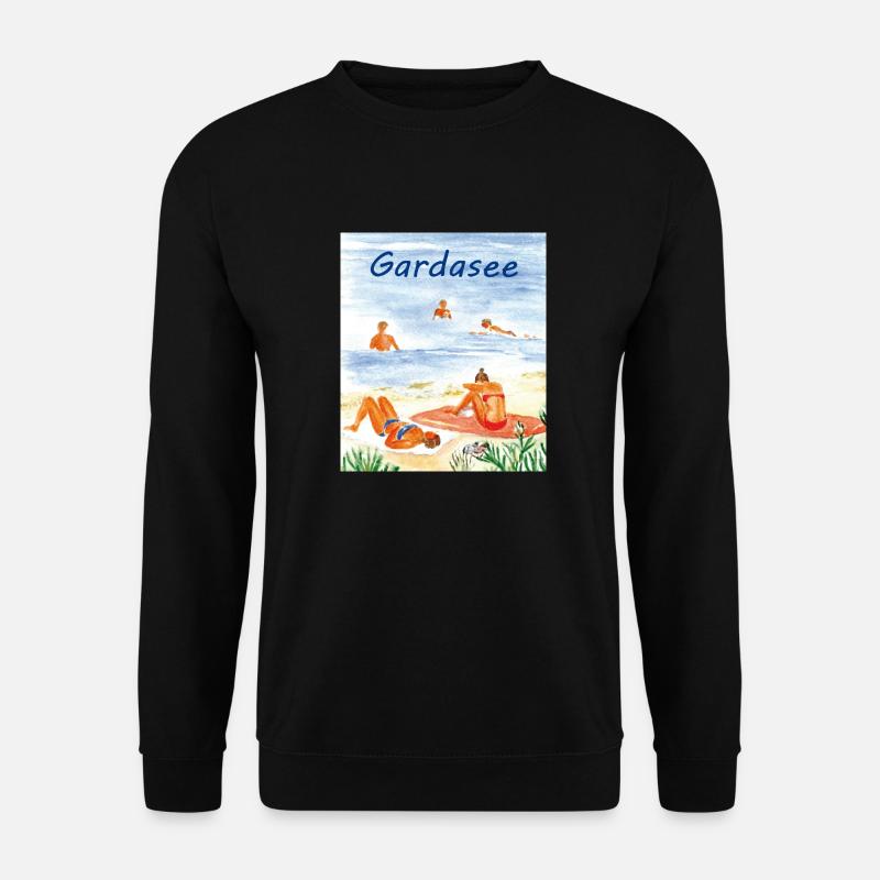 Gardasee am Strand - Unisex Pullover - Schwarz